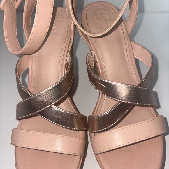 Guess Platform Cork Wedge Rose Gold Nude - Picture 13 of 16